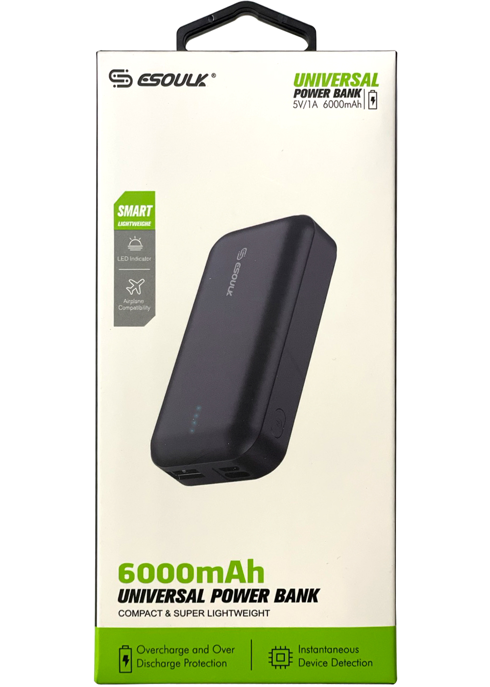 Portable Power Bank Black_ 5V/1A_6000mAh